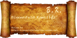 Bienenfeld Kamilló névjegykártya